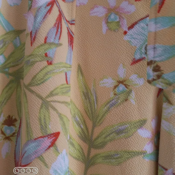 Belted Floral Flow Leg Yellow Pants - Picture 4 of 15